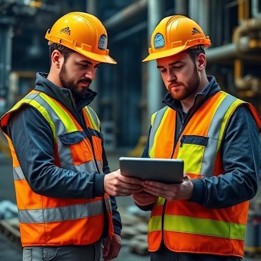 Workers in safety gear